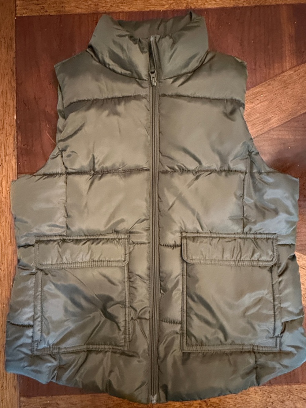 SO Olive Quilted Puffer Vest